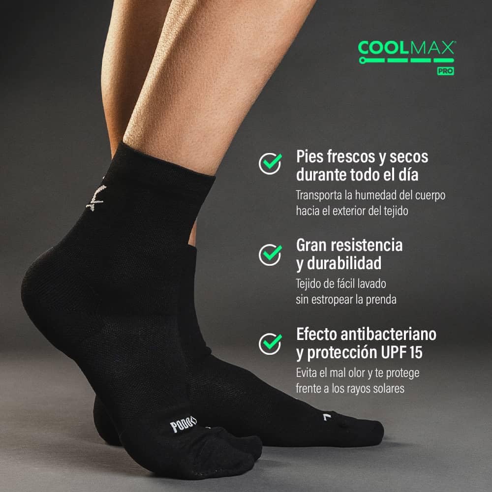 Calcetines Fascitis Plantar Hombre y Mujer | Calcetines de Compresion con Tejido Coolmax | Contiene Almohadillado Estratégico y Separación del primer dedo | Fabricado en España