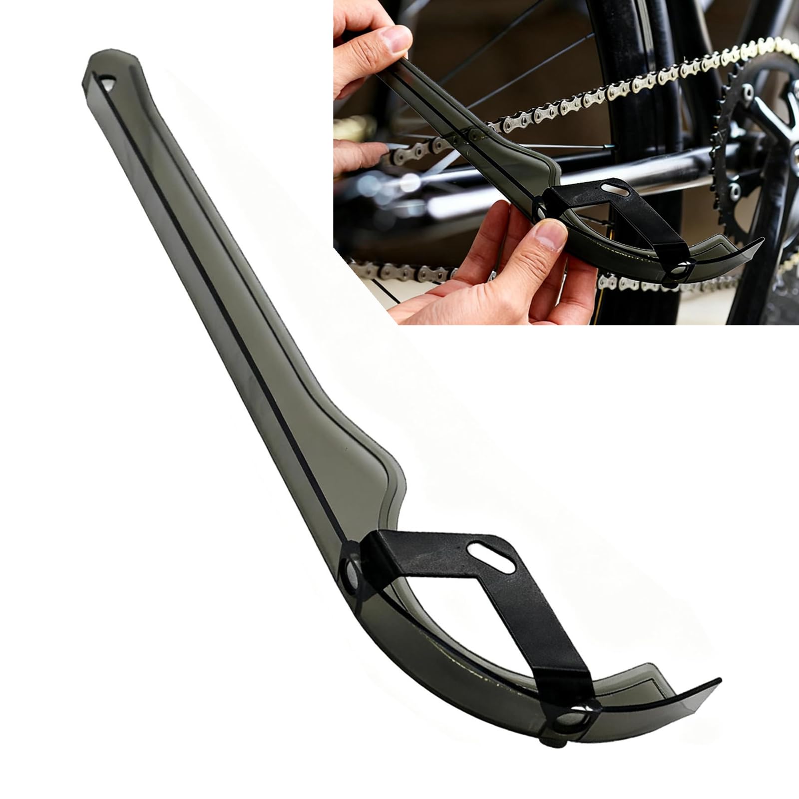 Cbhoktyue Bike Chain Guard - PP Protective Cover for Road/Mountain/Folding Bikes, Ideal for Chain Protection During Daily Riding & Bike Modification/Replacement (Black) โ image 1