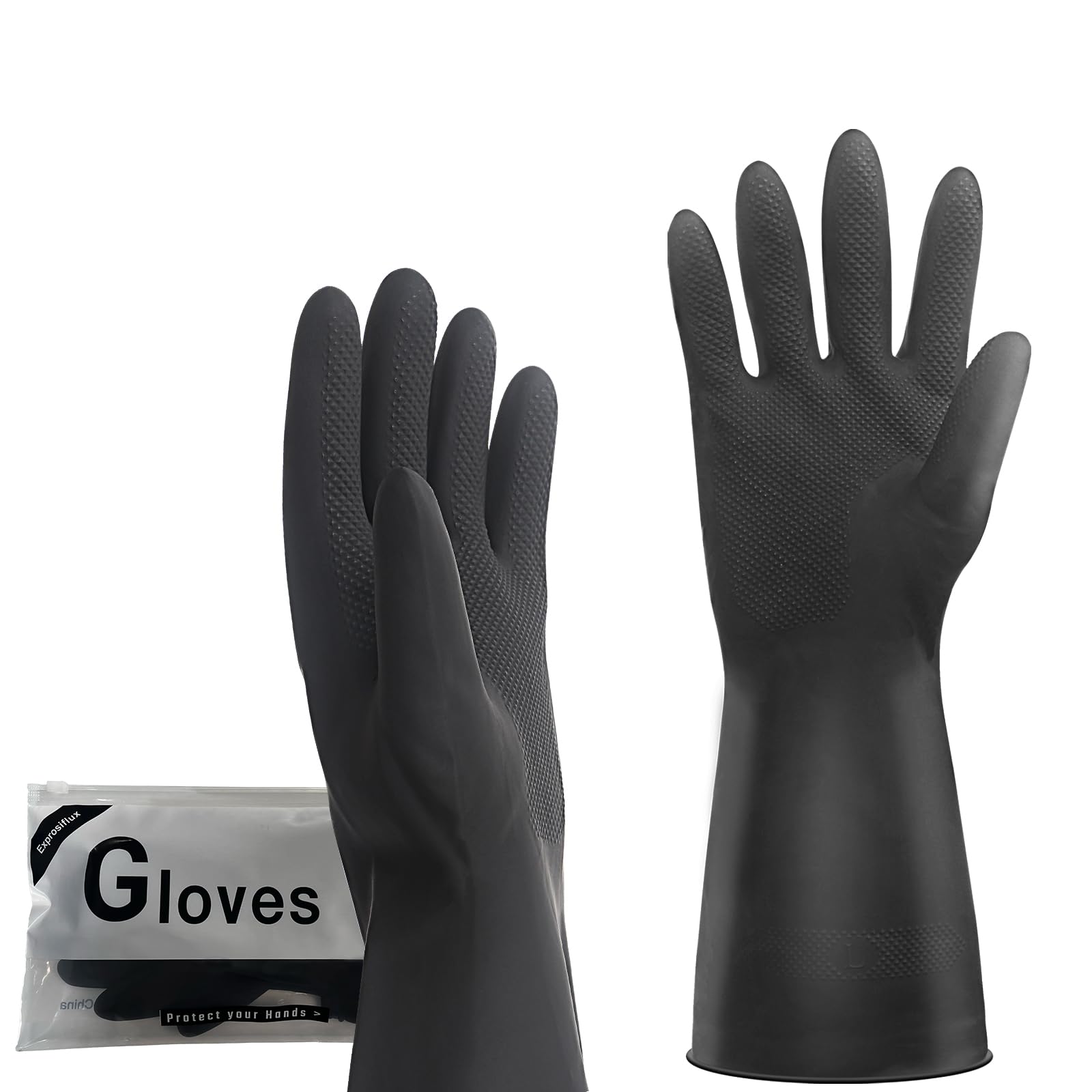 Thick Rubber Cleaning Gloves Pairs Black Rubber Gloves