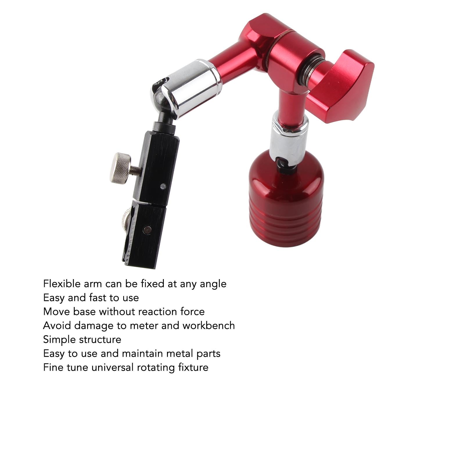 Generic Magnetic Base Holder, Digital Dial Indicator Magnetic Base Holder Rotating Fixture Adjustable Easy Move for Machining