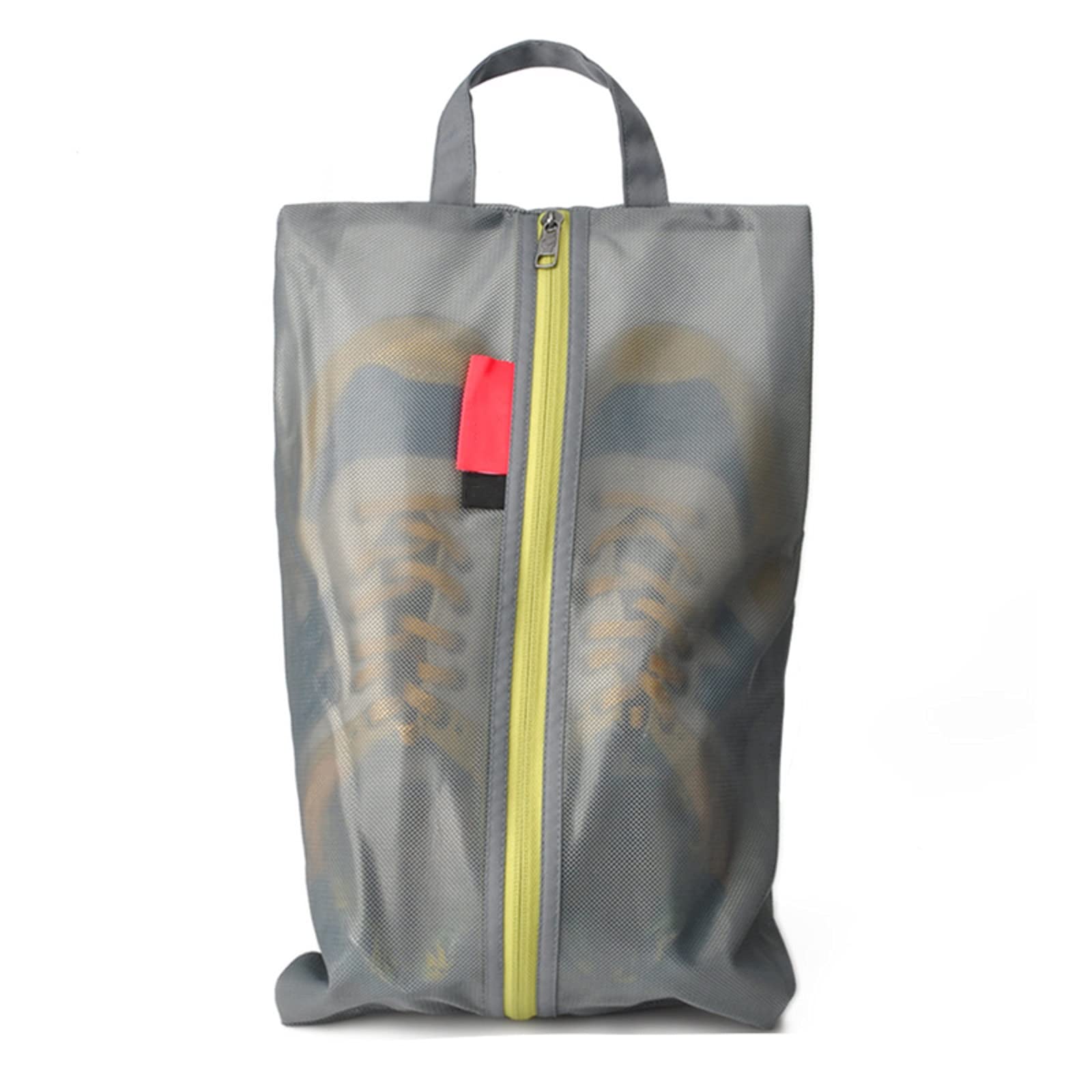 Chaussures anti-poussière protégées de l'humidité grâce au sac de rangement gris zippé