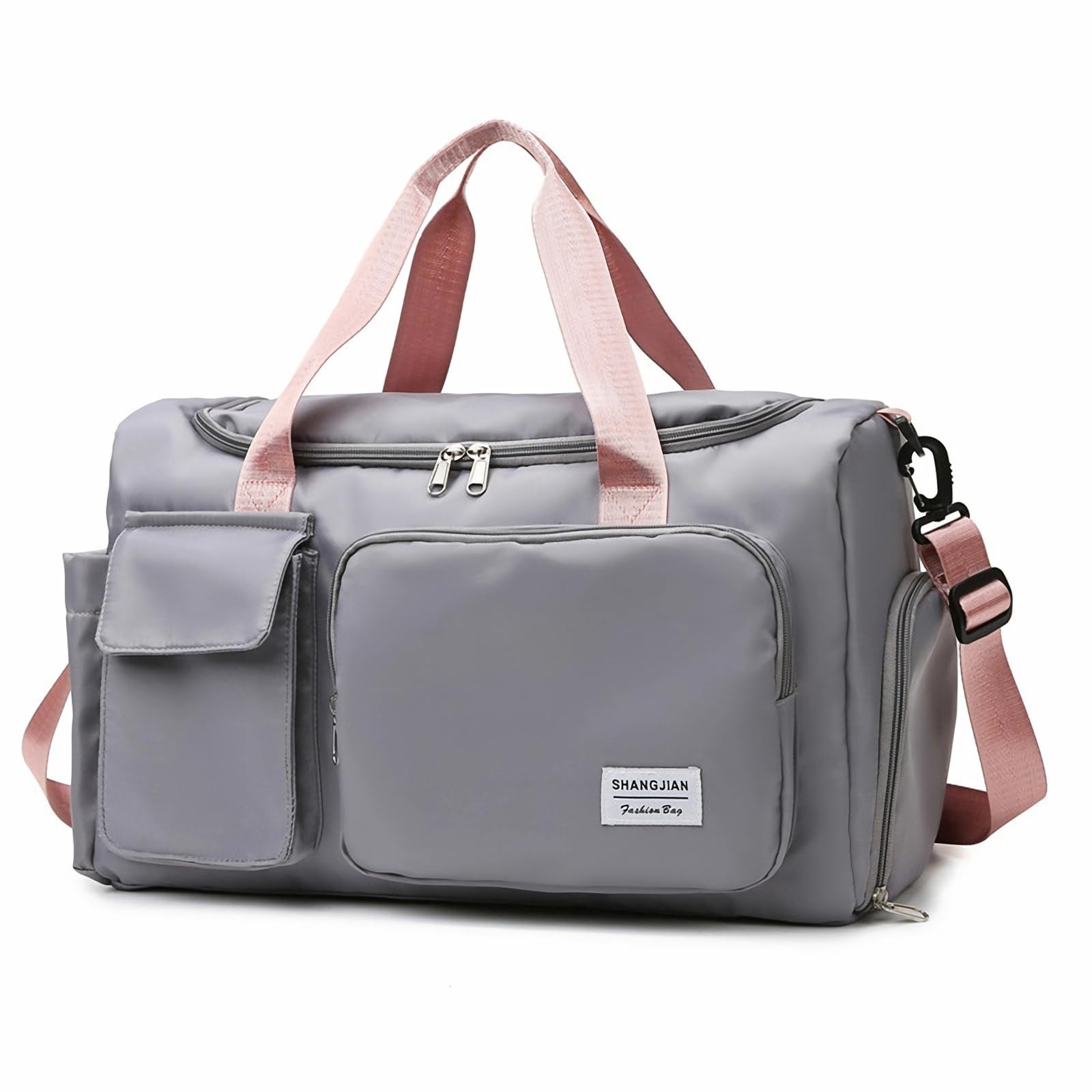 Borsone da Viaggio Pieghevole Borsone Palestra Donna con Scomparto Scarpe, Tasca Bagnata, Borsa Sportiva Uomo per Sport Viaggi Nuoto Weekender