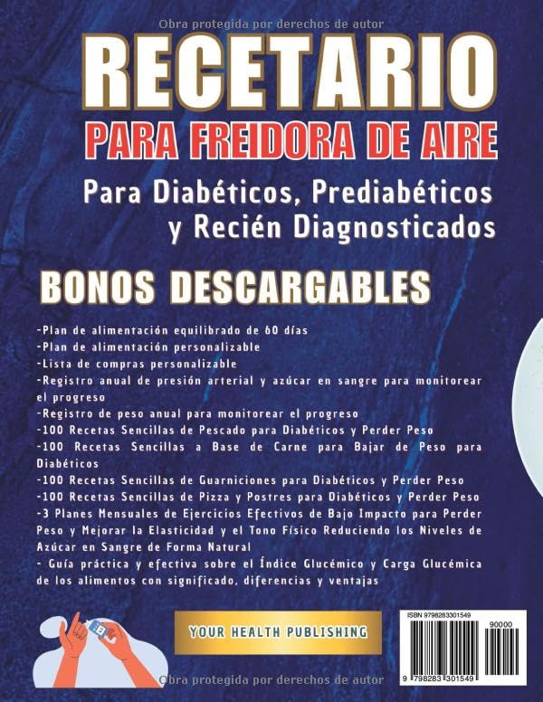 Miniatura 2 de Recetario para Freidora de Aire para Diabéticos, Prediabéticos y Recién Diagnosticados Recetas Saludables Sabrosas y Rápidas para Controlar la ...