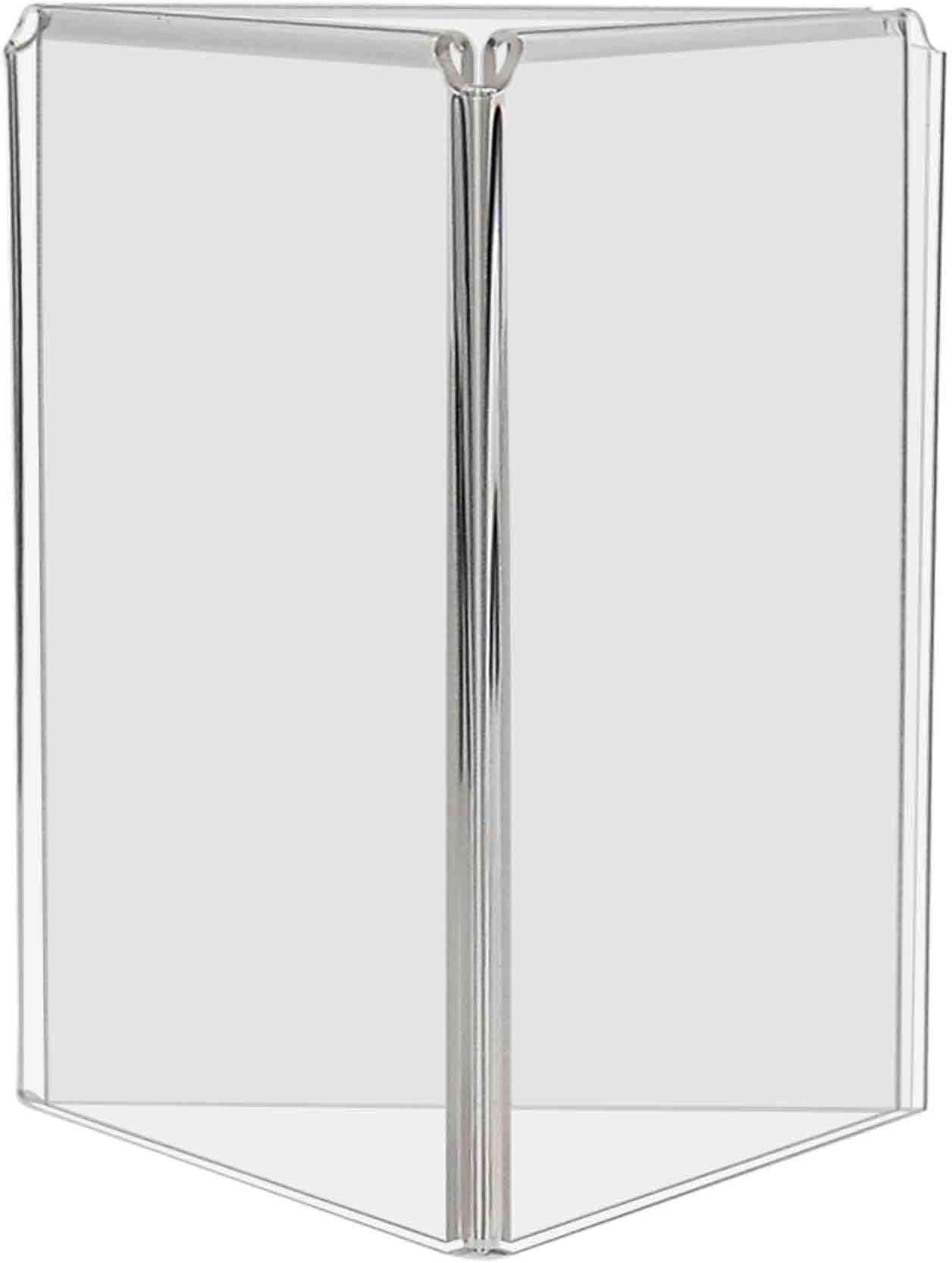 Marketing Holders Multi View Sign Holder 5" x 7" Table Display Pack of 16 Counter Frame Type Retail Flyer Advertisement Printed Media Seasonal Sales Specialty Boutique and Jewelry Shops Clear Acrylic