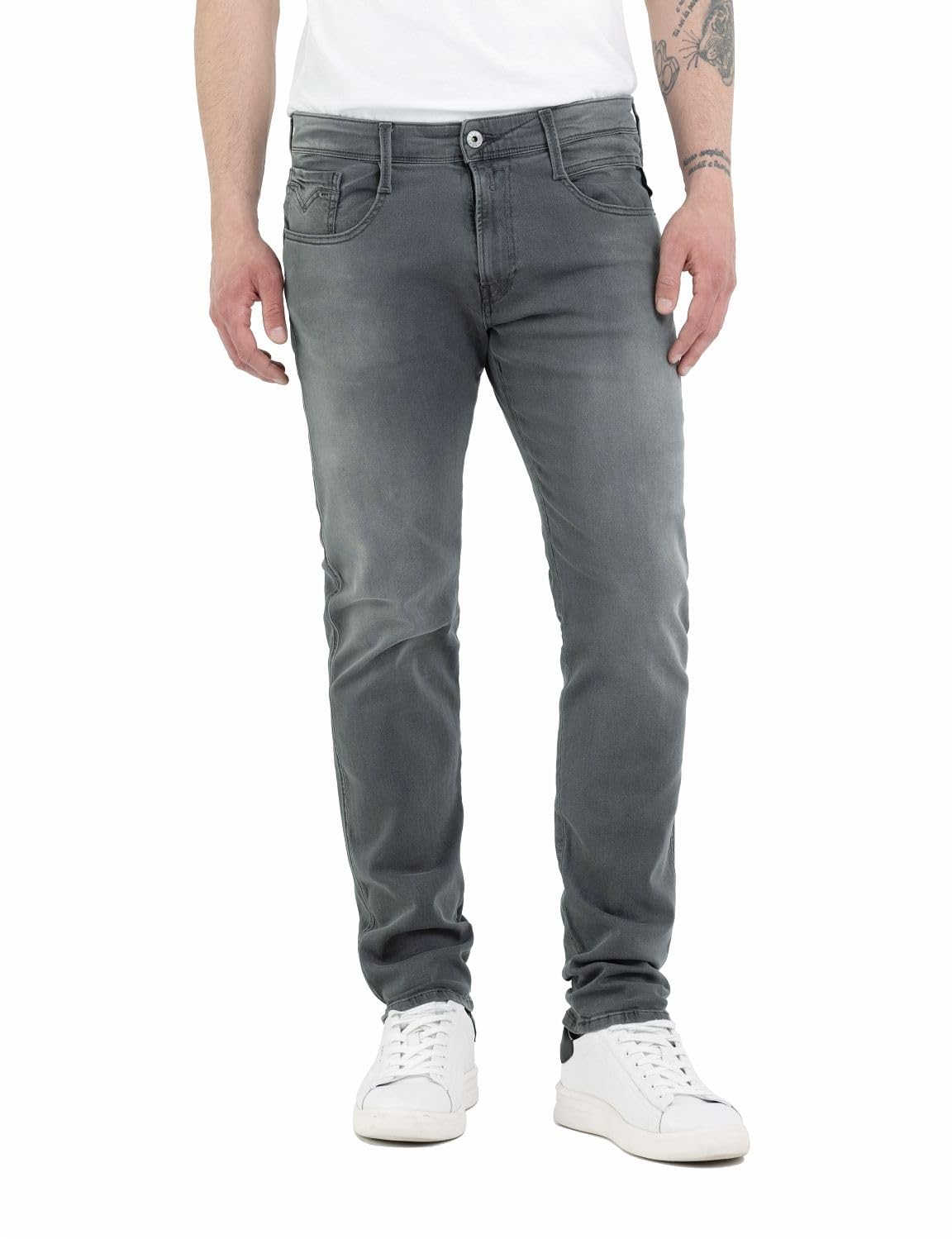 Replay Slim-fit-Jeans Anbass Superstretch Herren Gr. 32 Länge 30 Grau