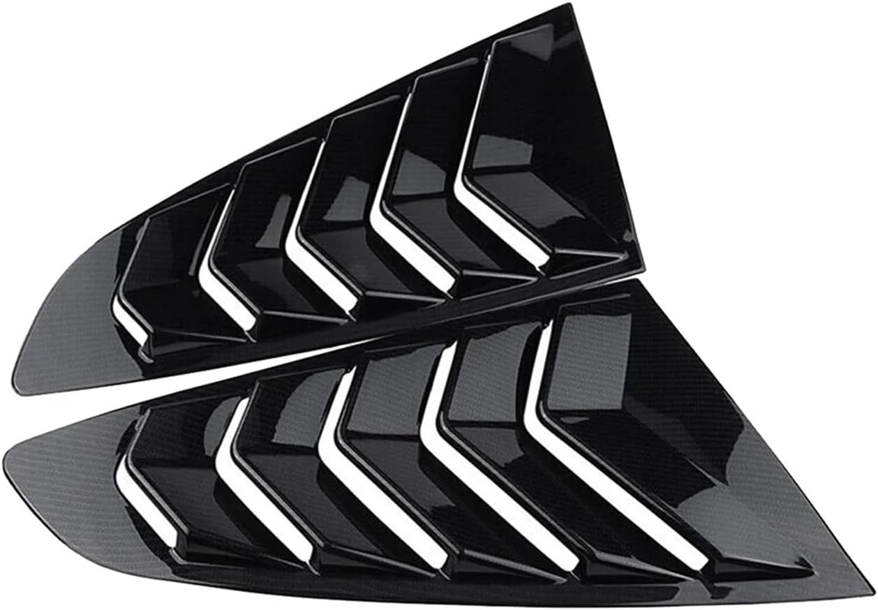 Rear Side Vent Quarter Window Louver Shutter Cover Trim Compatible with 2015-2022 Ford Mustang