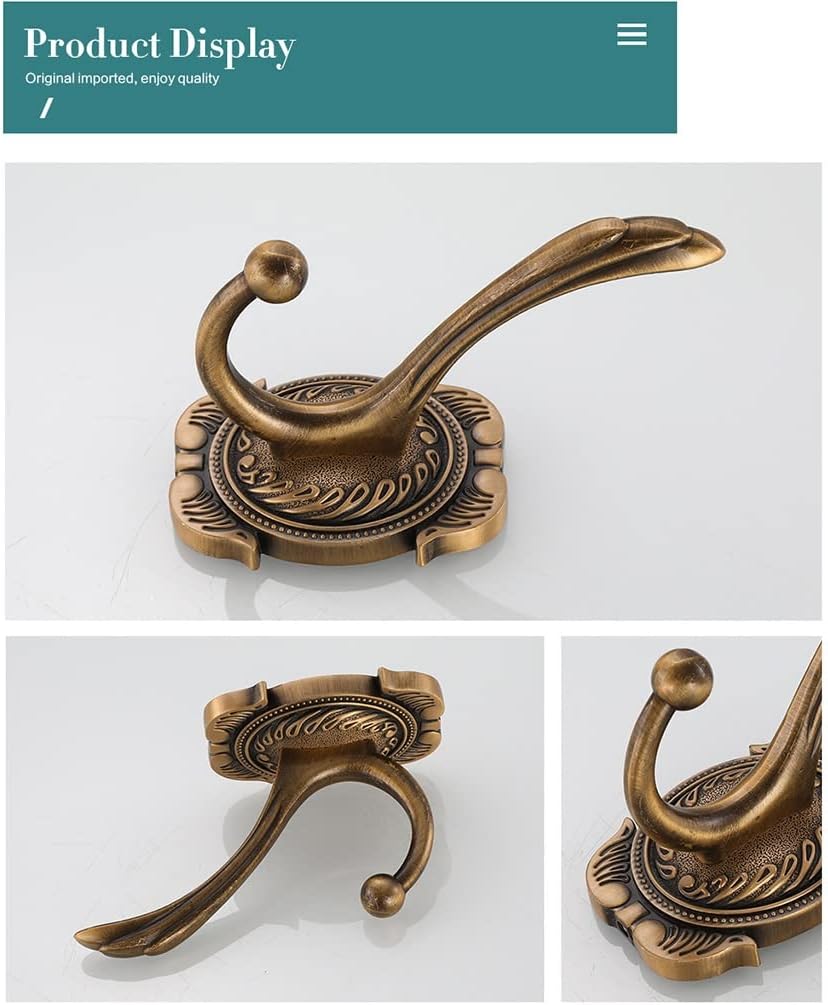 Towel Rack Antique Retro Robe Hooks, Clothes Coat Hanger, Rustproof Towel Hanger Key Rack Decoration Bathroom Accessories Bathroom Hardware Pendant (2pcs)