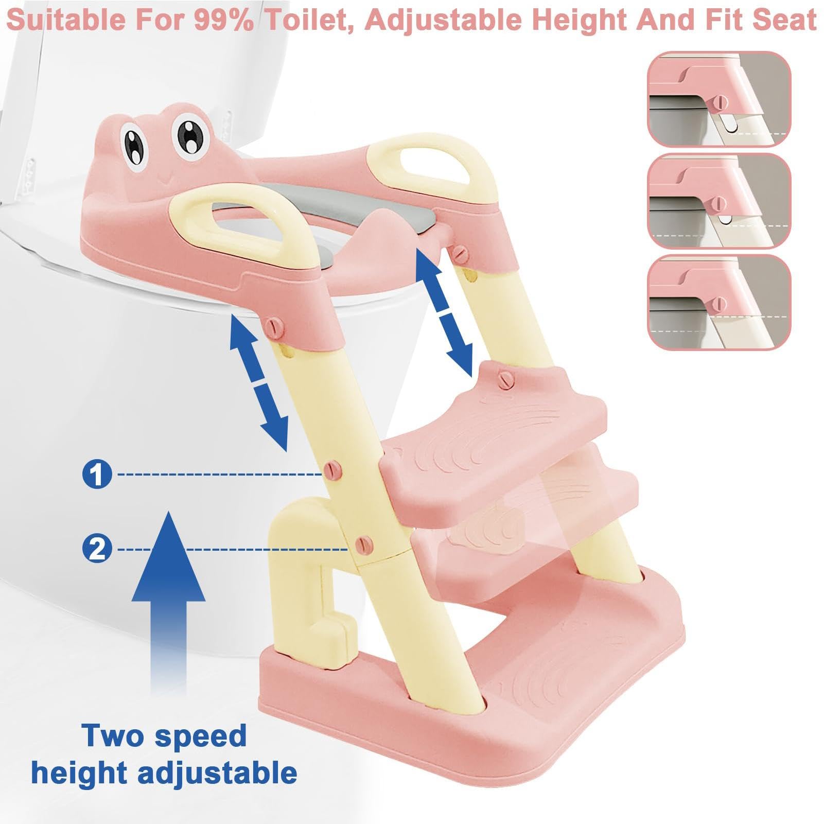 Asiento de entrenamiento para ir al baño con escalera, silla plegable para