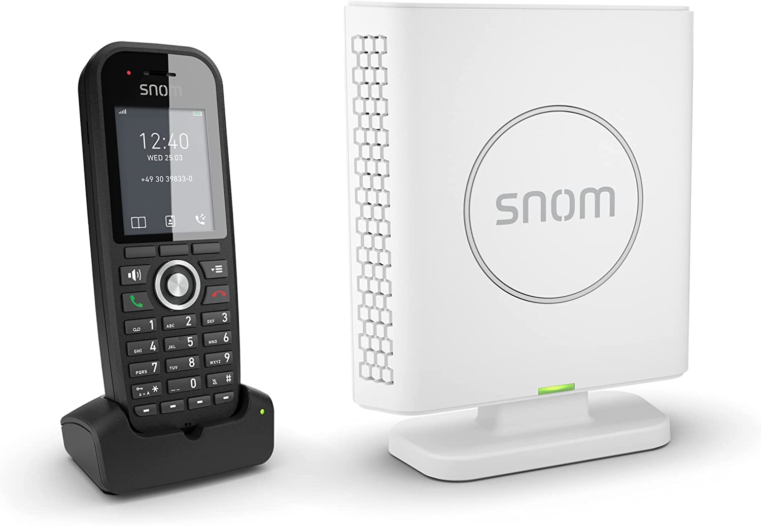 Snom M400 SC IP DECT Singlecell-Basisstation, bis zu 20 Mobilteile, bis zu 10 Paralell-Anrufe und 20 SIP-Konten, Breitband-Audio, PoE, 3 Jahre Herstellergarantie, Weiß; 00004587