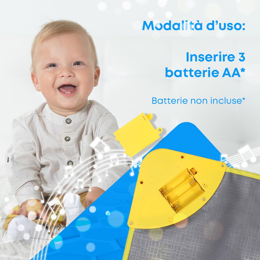 NK Tappetino Musicale per Bambini con 8 Suoni di Animali LED - Gioco Regali Bambino 3 4 5 annos, Tappeto Pianoforte Musicale Montessori, Regalo Natale e Compleanno, Funzione Record/Playback (110x36cm)