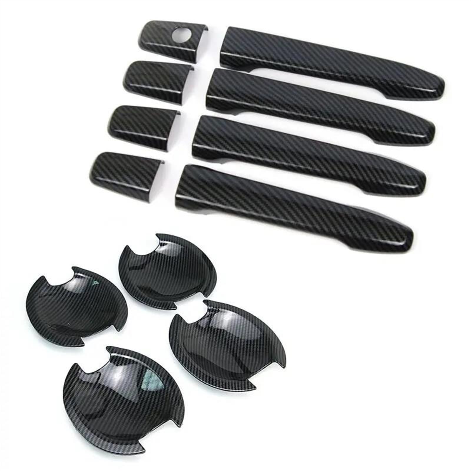 SLIMES for Mitsubishi for Outlander Lancer ASX 2008-2020 Carbon Fiber Car Door Handle Bowl Cover Sticker Styling Protection(C)