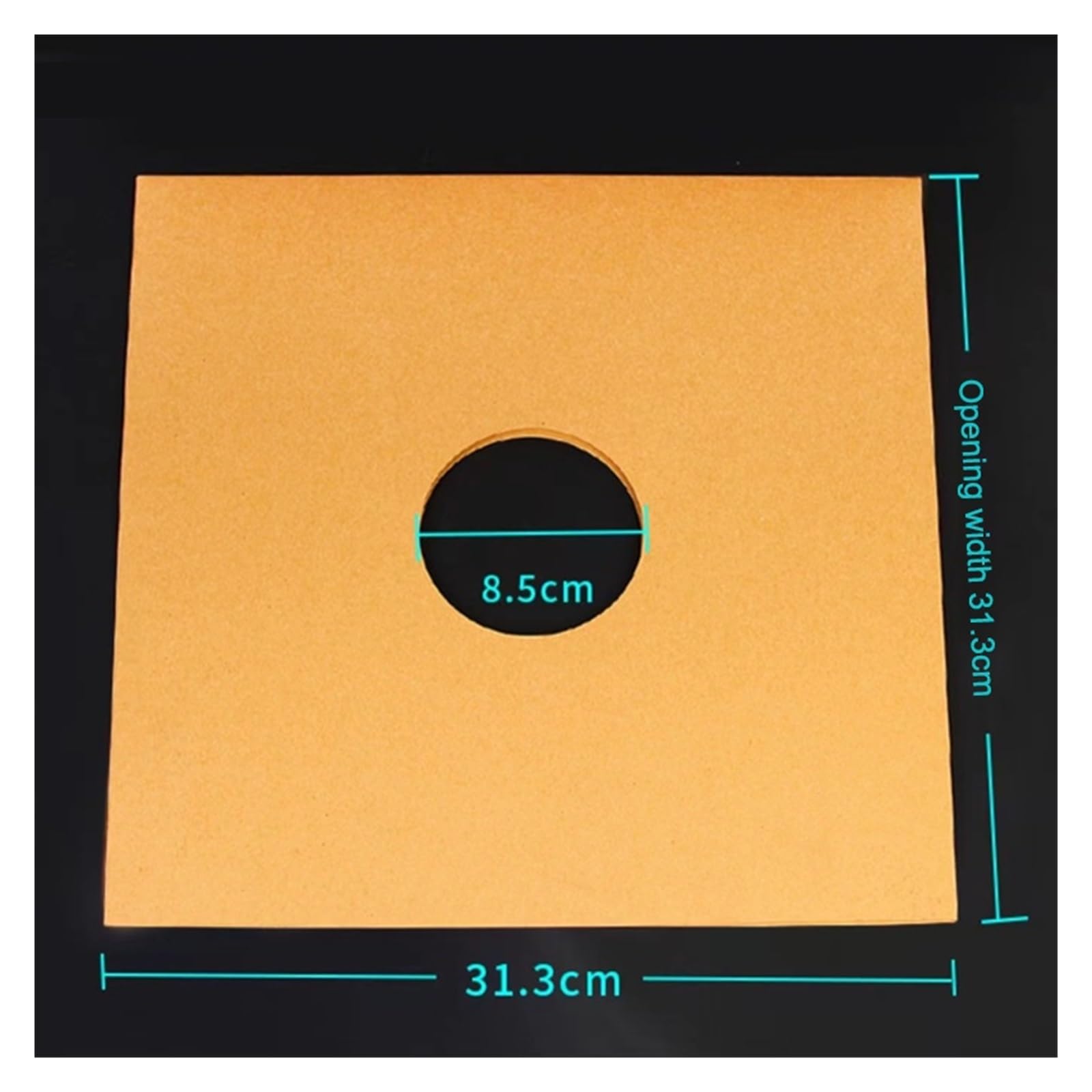 Copertine Interne per Dischi in Vinile 10 Pezzi da 12 Pollici Buste for Dischi in Vinile coperture protettive for Album for LP in Carta Kraft Interne for in antistatici(with Hole-Black)
