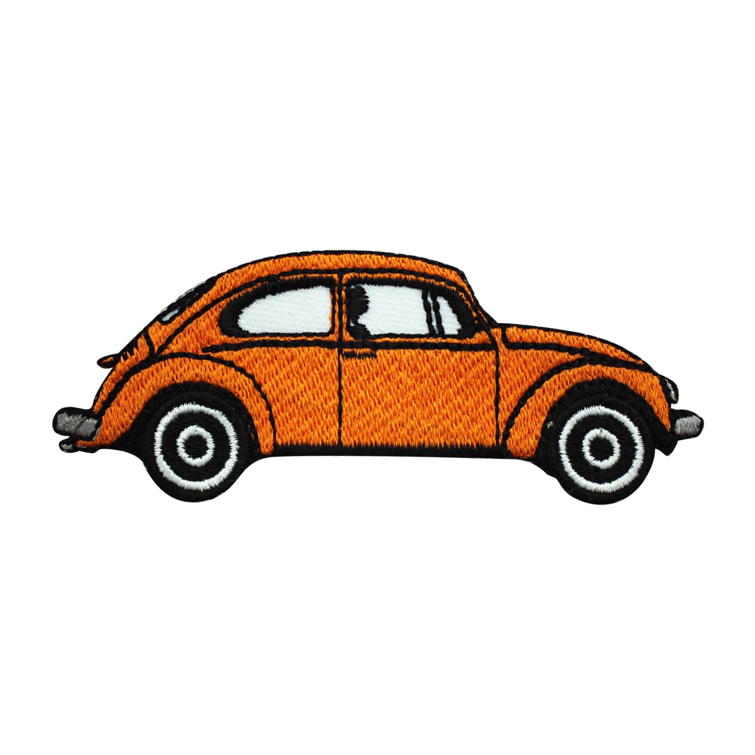 WASPRO Vintage Car Patch, Orange, 10x4cm, Embroidered Iron On Sew On Patch Badge