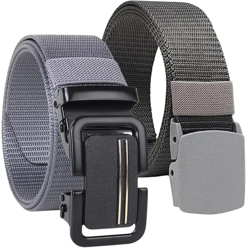 Tactical Military Belt, Nylon Web Belt with Quick Release Buckle, Grey and Black, Heavy Duty Adjustable-image-8