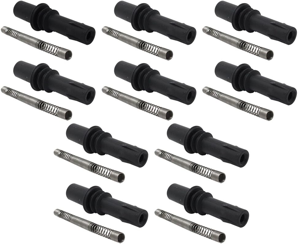 ENA Set of 10 Rubber Ignition Coil Boot with Coil Spring Compatible with Ford Lincoln Mercury 2005 2006 2007 2008 Mark LT Navigator Mountaineer Replacement for DG511 C1541