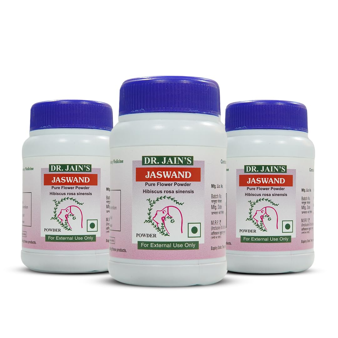 DR. JAIN'S Pure Jaswand Powder, Hibiscus Flower, Adds Volume & Shine To Hair, Gives Healthy Skin, 45 grams, Pack Of 3-image-38