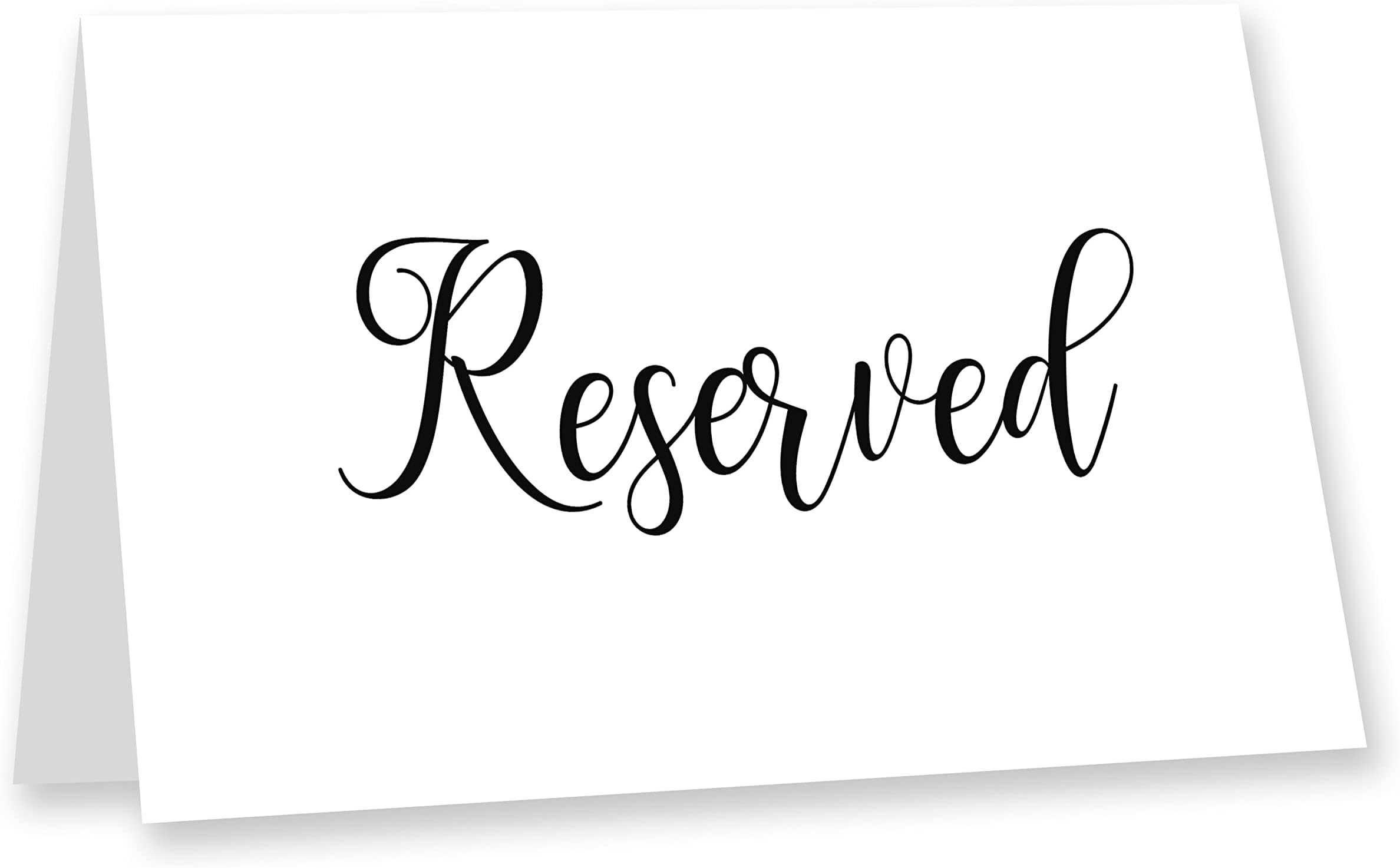 Manta Makes10 pack white reserved table signs for a wedding party or celebration restaurant | white table reserved cards | white card reserved table tent card | double sided reserved signs for tables