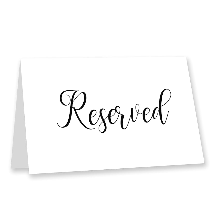 Amazon.com: Manta Makes 10 pack white reserved table signs for a wedding party or celebration restaurant | white table reserved cards | white card reserved table tent card | double sided reserved amazon-com-manta-makes-10-pack-white-reserved-table-signs-for-a-wedding-party-or-celebration-restaurant-white-table-reserved-cards-white-card-reserved-table-tent-card-double-sided-reserved