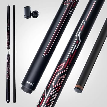 CRICAL Carbon Fiber Jump Break Cue, 3-Piece Break Jump Pool Cue with 13mm Bakelite Tip, Uni-Loc Joint, Low Deflection Shaft for Break Shots and Jump Shots