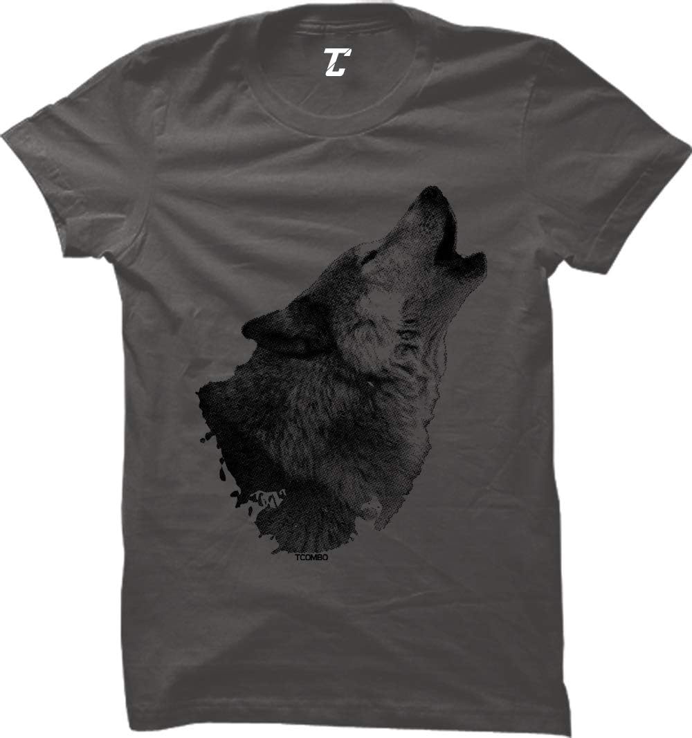 Howling Wolf - Spirit Animal Halloween Women's T-Shirt (Charcoal, Small)