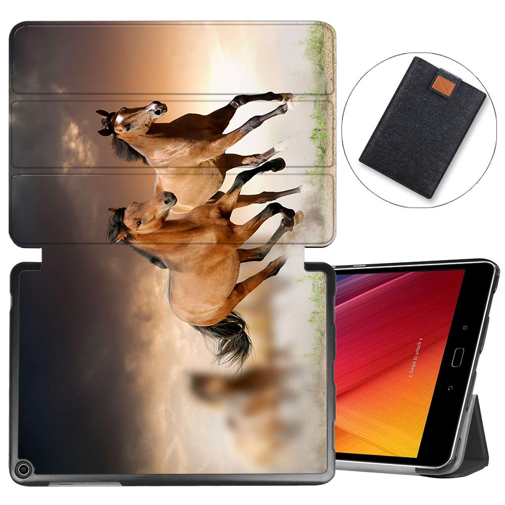 MAITTAO Verizon ASUS ZenPad Z10 ZT500KL Case/Zenpad 3S10 Z500KL, Slim Magentic Smart-Shell Stand Cover with Wake/Sleep for ASUS ZenPad Z10 9.7-Inch Tablet Sleeve Bag 2 in 1, Akhal-Teke Horse 13