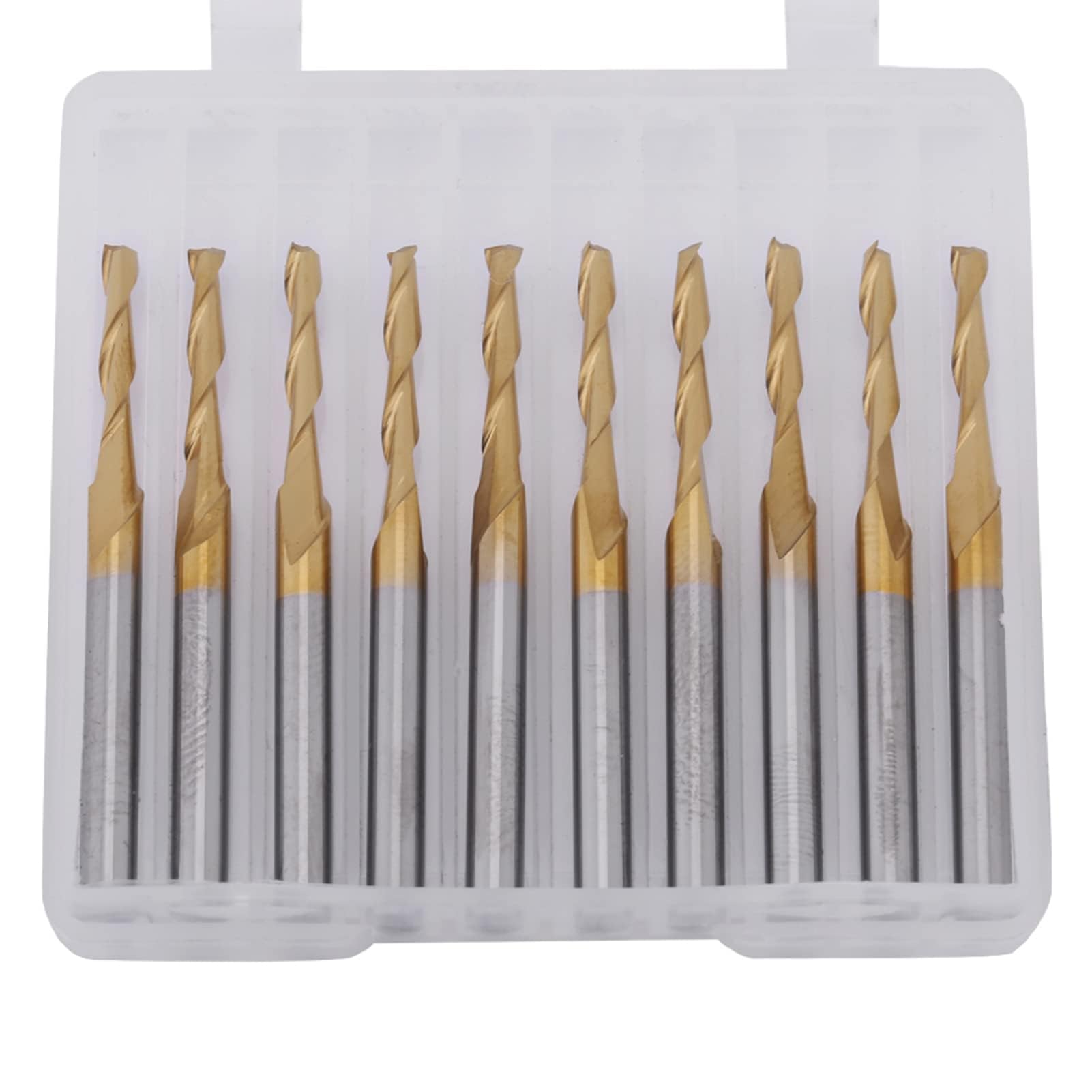 10 Piezas End Mill 2, 2 Mm End Mill 2 Mm Cnc Cortador Flauta Fresado Titanio Recubierto Grabado Fresado Conjunto de Herramientas de Corte para Grabado 3.175 Mm Vástago