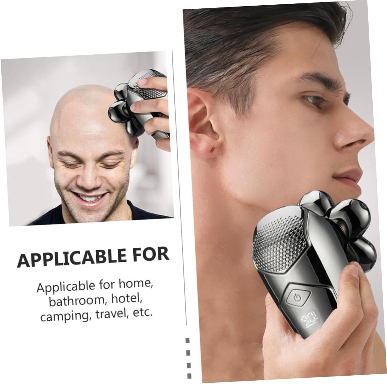 Electric Razor for Men Portable Rechargeable Shaver Multi-Functional Body Wash Trimmer with Heads Lightweight Grooming Kit for Travel
