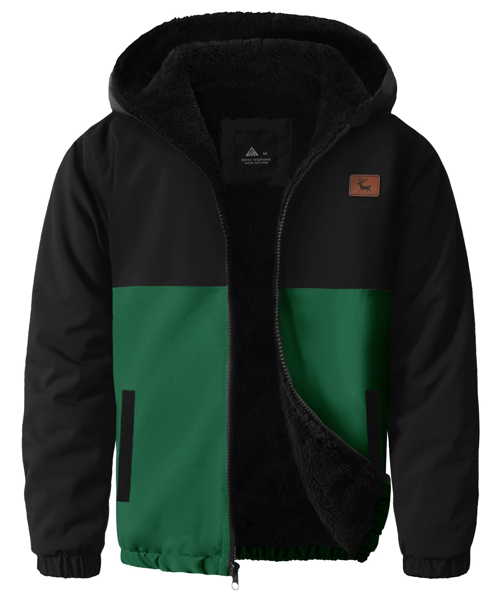 ZITY Boys Fleece Jacket Sherpa Lined Zip Up Hoodie