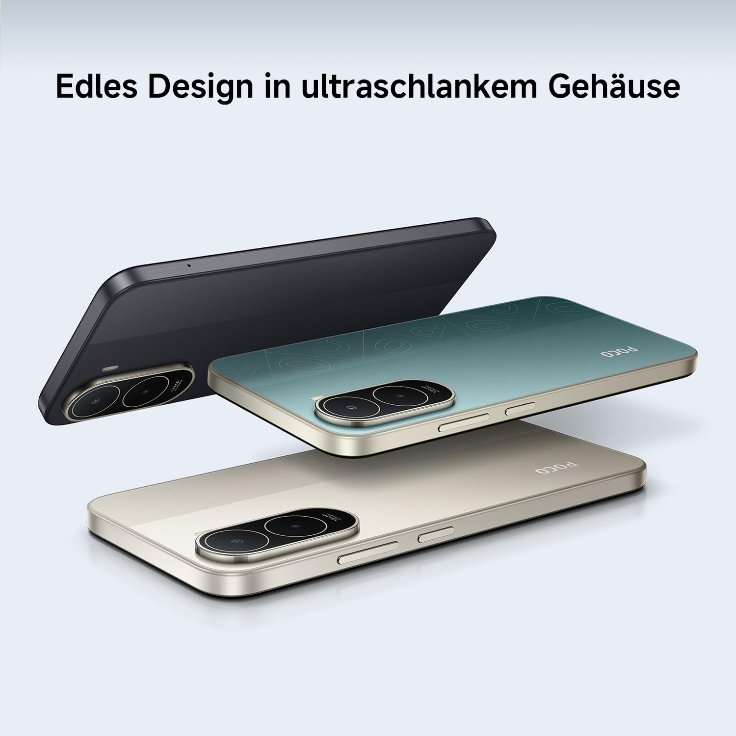 Poco C81 Pro Smartphone, 4 GB + 128 GB, Handy, 6000 mAh Akku, 120 Hz Bildschirm, 6,9 Zoll Display, 13 MP AI-Doppelkamera, schwarz, zusätzliche 1 Jahr Garantie