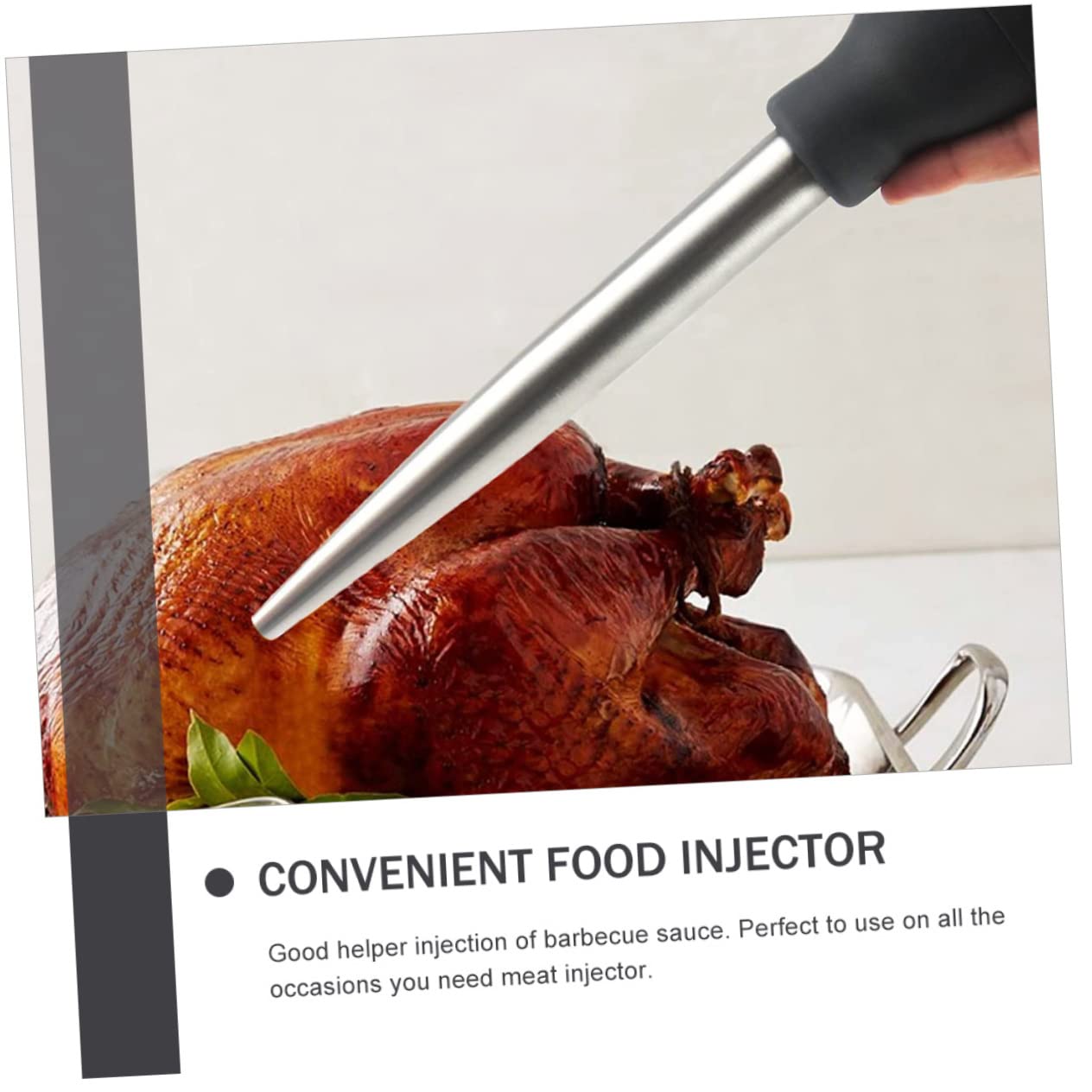 PHENOFICE 1set Meat Injection Tool Professional Turkey Injector for Seasoning Marinade Ergonomic Design Easy to Clean for Bbq Grilling and Cooking Meat