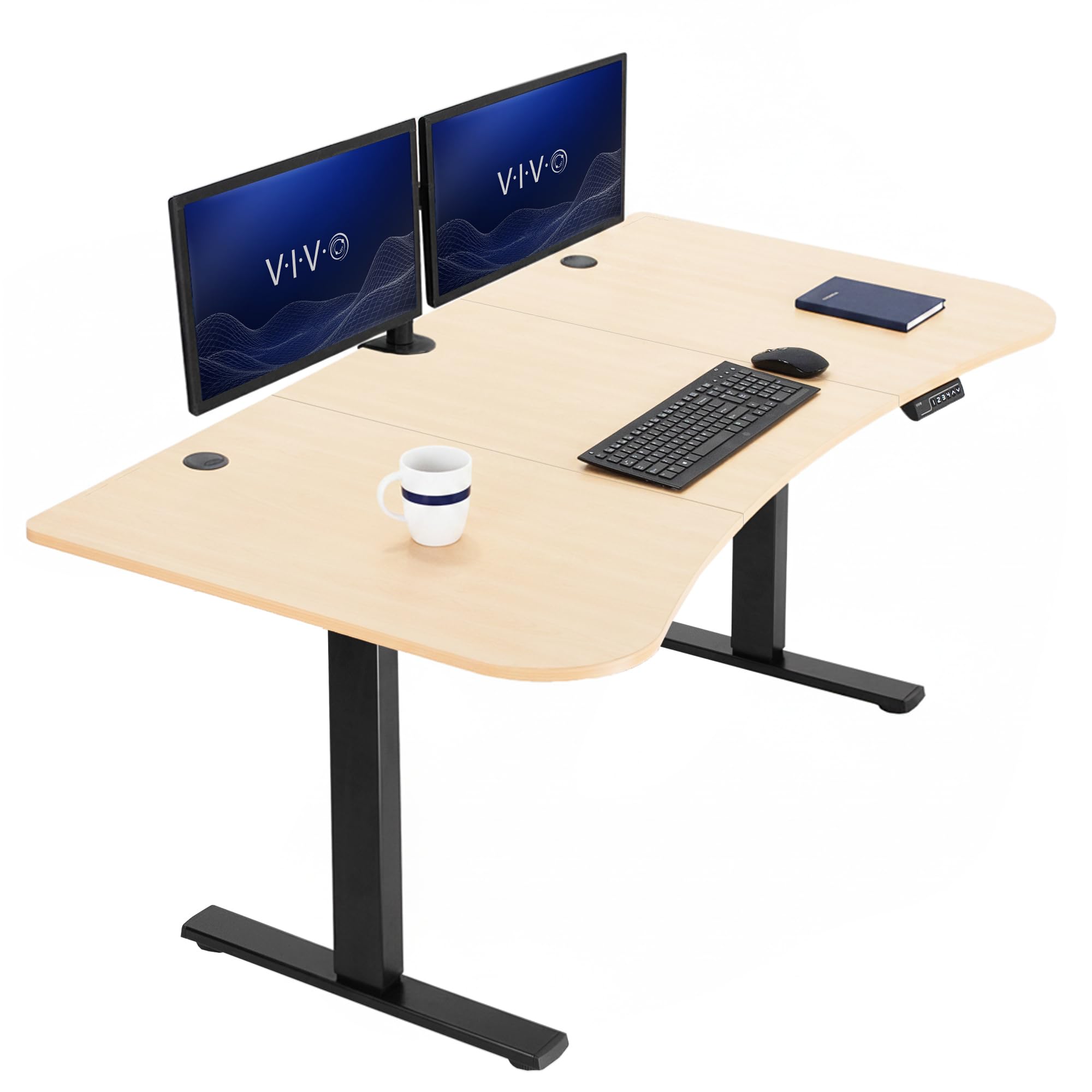 VIVO Light Wood 63 x 32 in Standing Desk, DESK-KIT-1B1C
