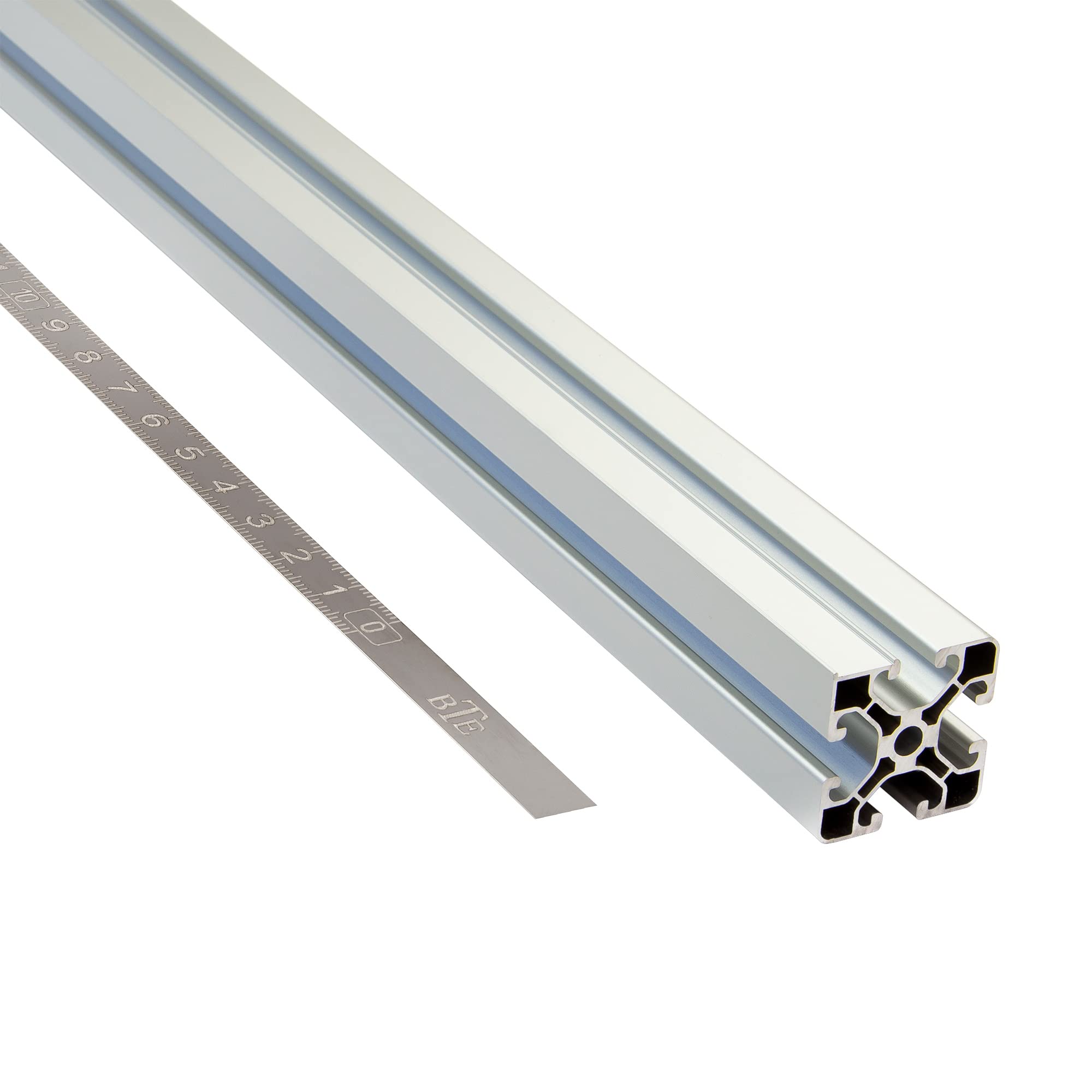 SCHMIDT systemprofile Längenanschlag B 2m Aluminium-Profil Säge-Anschlag Rechts-Links Maßband 2x Ablängklappe