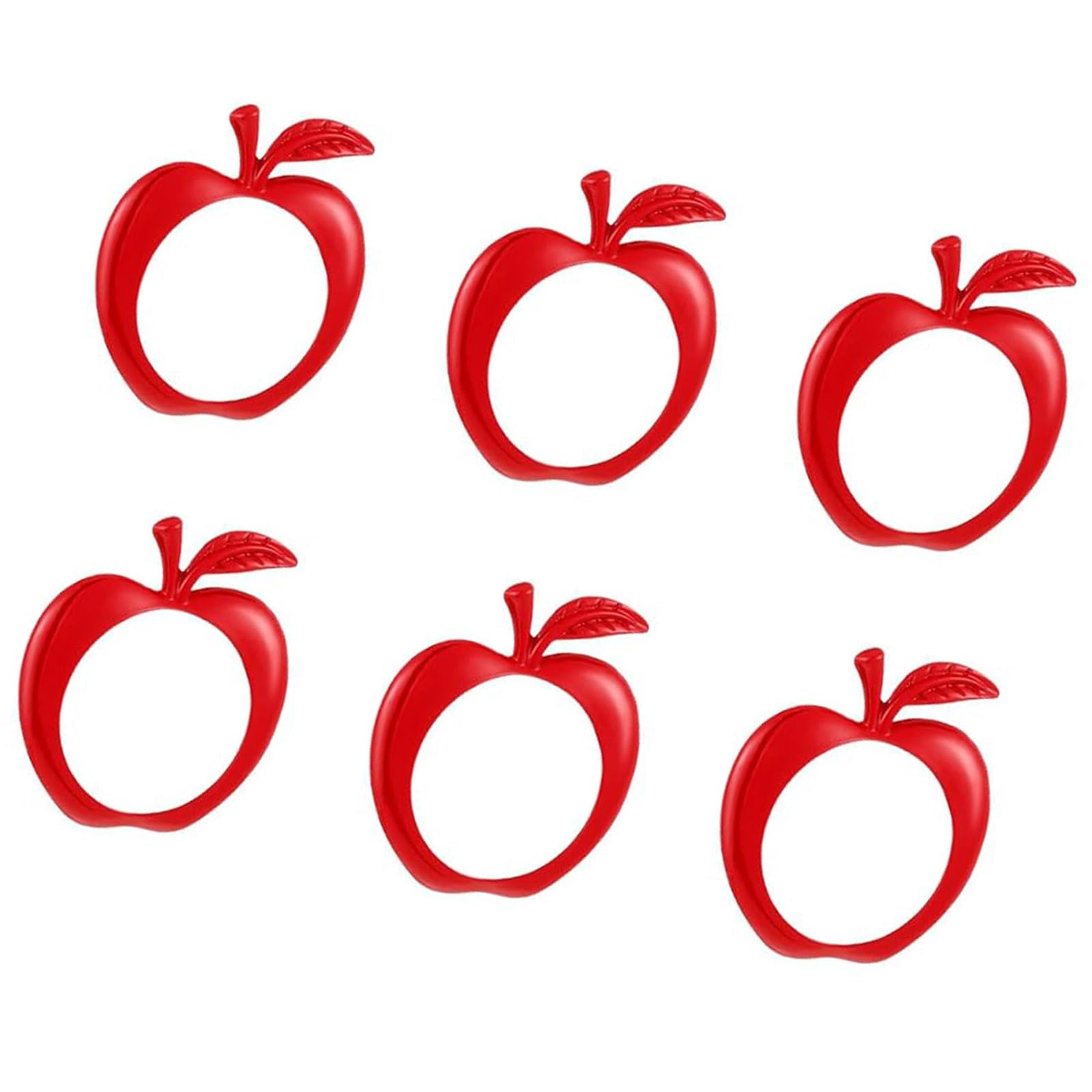 Kalttoy Red 6Pcs Unique Napkin Rings Serviettes Buckles Creative Fruit Napkin Rings Holder Wedding Decoration Simple Napkins Buckle Serviettes Buckles Dining Table Accessories