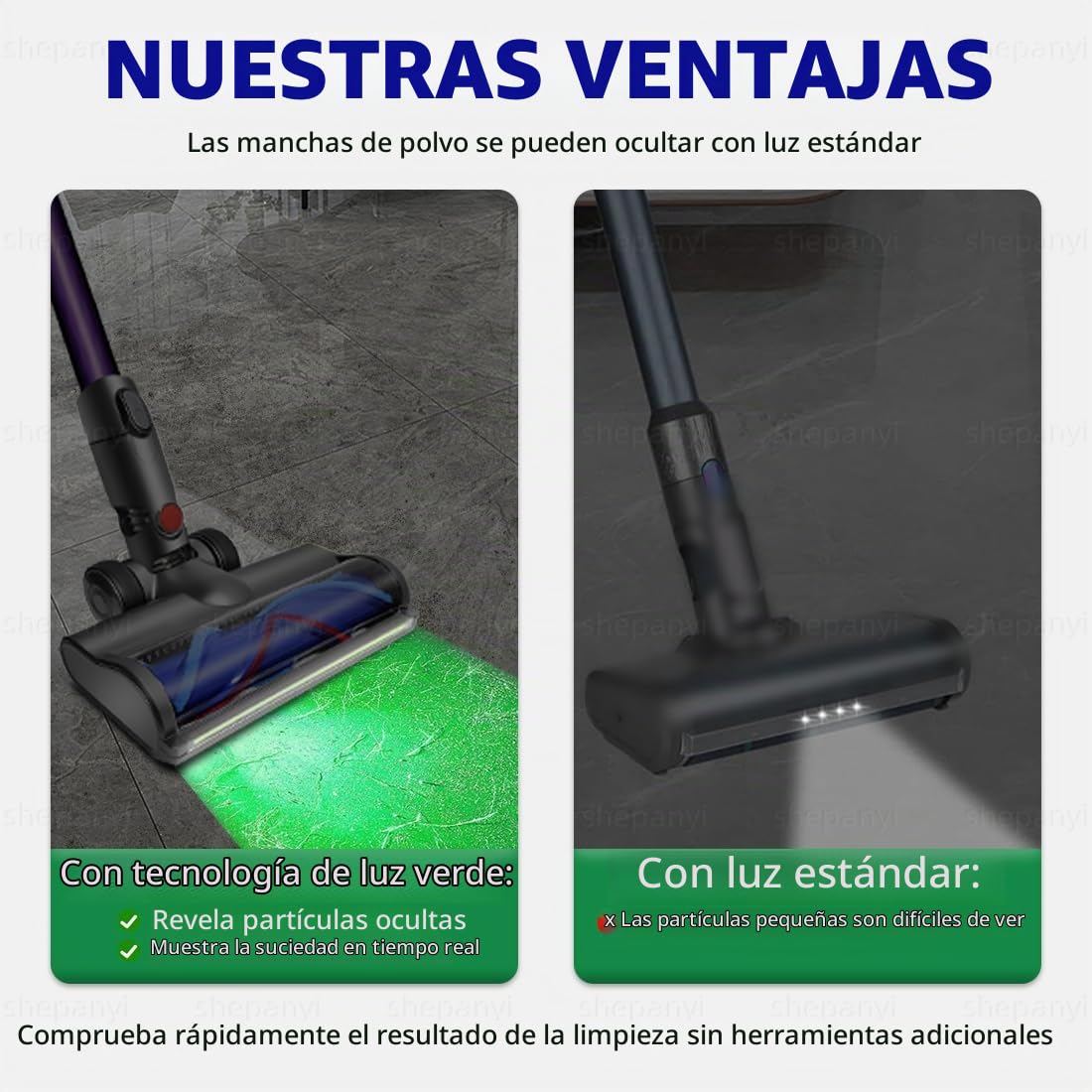 LED Cepillo de Suelo Compatible para Dyson V6 DC58 DC59 DC62 DC72 DC74 SV04 SV06 SV09 Aspiradora,Cepillo de Aspiradora para suelo duro y alfombra,No Se Aplica a Alfombras Largas.