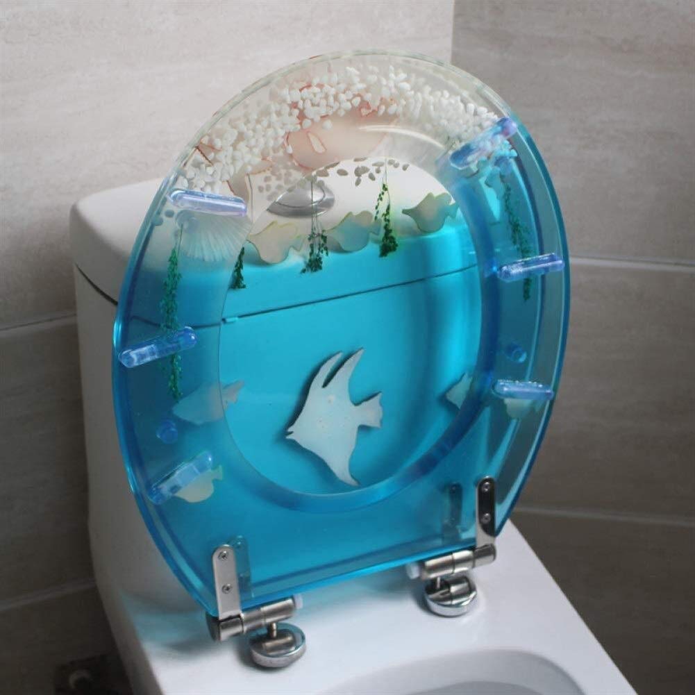 WC-Sitzdeckel mit Seefisch-Design, ultra-widerstandsfähiges Harnstoff-Formaldehyd-Harz, langlebige U/V/O-Form
