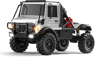 1/18 RC Semi-Truck for Adults, MN-333 Unimog Off-Road RC Rock Crawler, 4WD RC Truck RTR Transport Car Alloy Model for Hobby Toy Gifts (Silver)