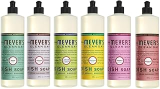 Mrs. MEYER'S Liquid Dish Soap 6 Scent Bundle, 1 Lemon Verbena, 1 Lavender, 1 Basil, 1 Honeysuckle, 1 Peony, 1 Rosemary, 16 FL OZ Each (Variety Pack)