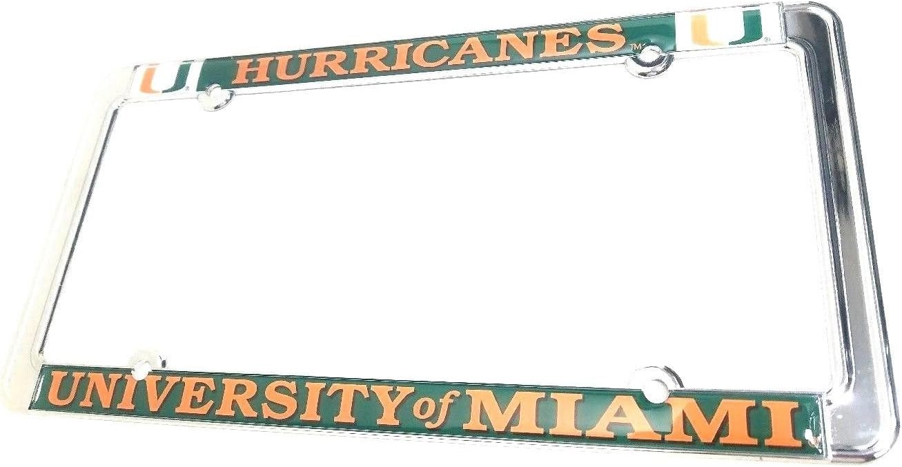 Mu The U Miami Hurricanes License Plate Frame Thin Trim Metal