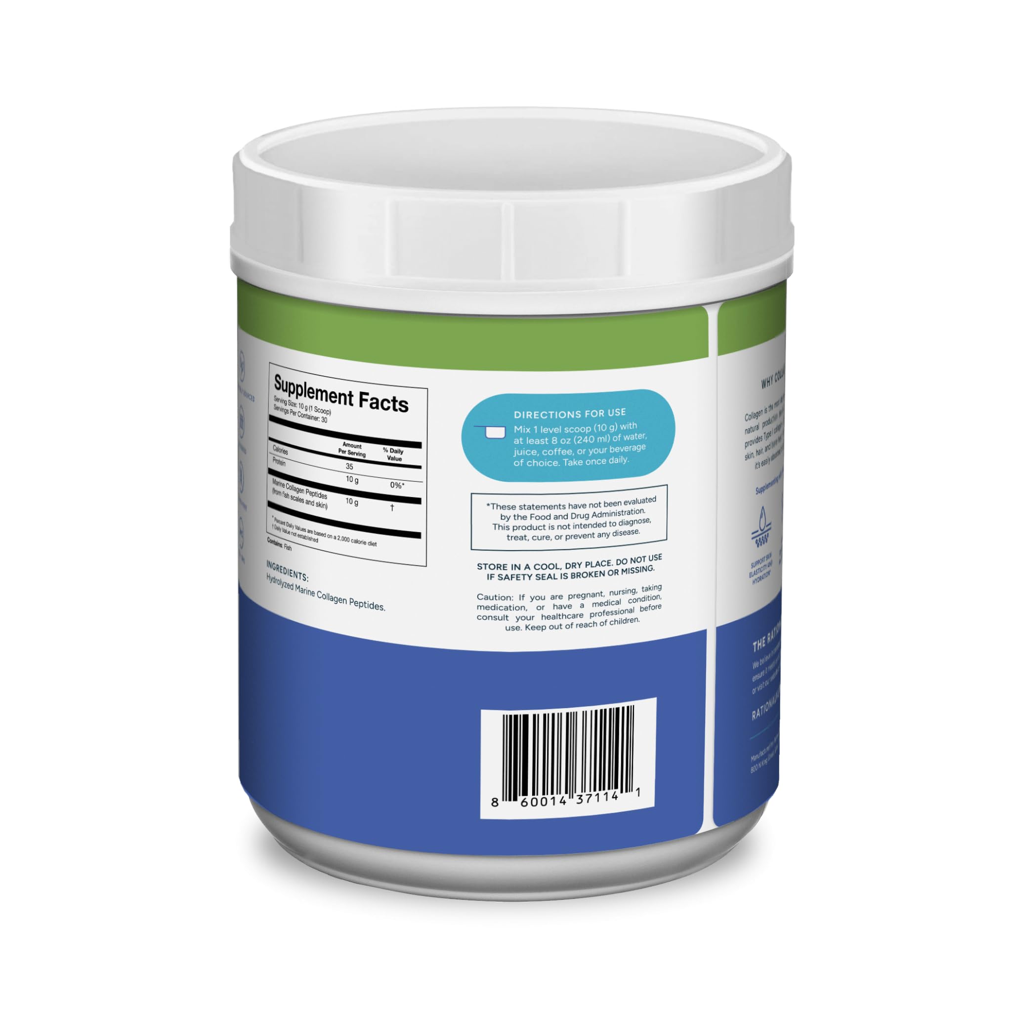 Marine Collagen Peptides Powder - Made with Nippi Peptide® from Japan, Hydrolyzed Type I Fish Collagen, Unflavored, 10g per Serving, Third-Party Tested, Skin, Hair, Nails & Joint Support - 30 Servings — Amazon image 2