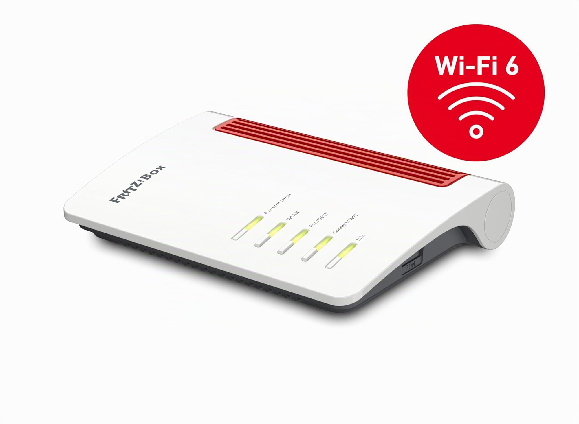Fritz!Box 4050 | Routeur Mesh Wi-FI 6 |Wi-FI jusqu'à 3000 Mbit/s | 1 Port WAN Gigabit pour Connexion Internet sur Le Modem | 3 Ports LAN Gigabit | Base DECT | USB 2.0 | Version Internationale | Wi-Fi bi-bande (2,4/5 GHz), pour connexion à un modem fibre,