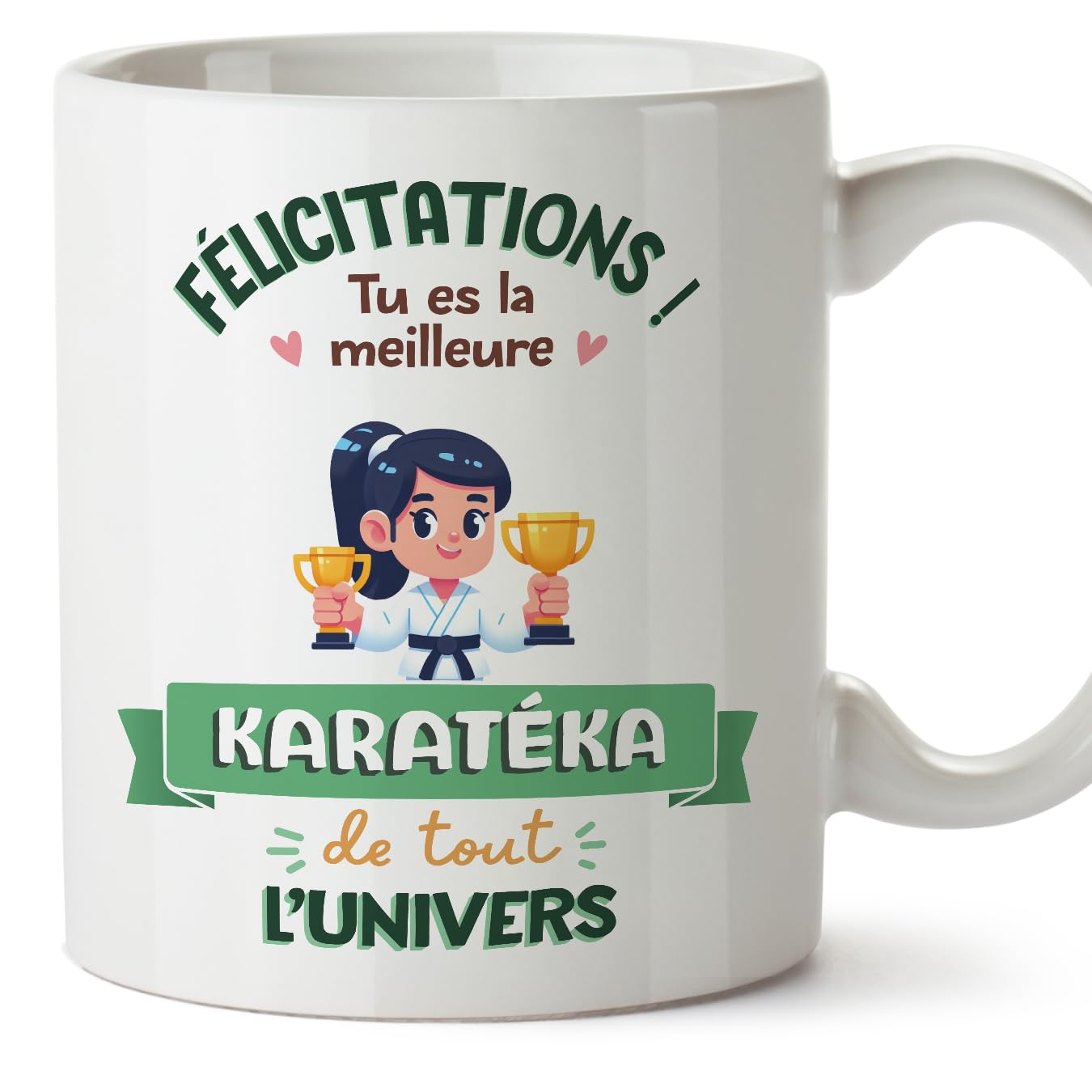 MUGFFINS Karateka Woman Mug - in French - Meilleur Univers Trophée - Funny Gift for Colleagues - Ceramic 11oz Mug — image 1