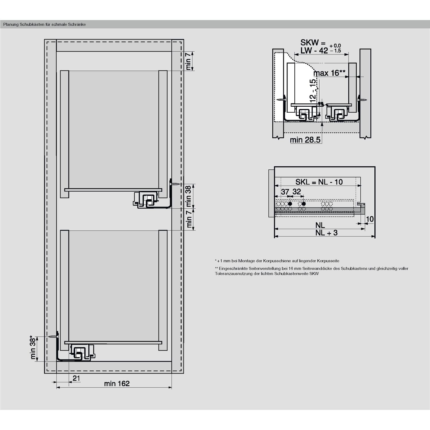 Blum Movento Tip On Blum Vollauszug 500 NL, Schubladenauszug bis 40kg belastbar, Unterbodenführung 760H5000T