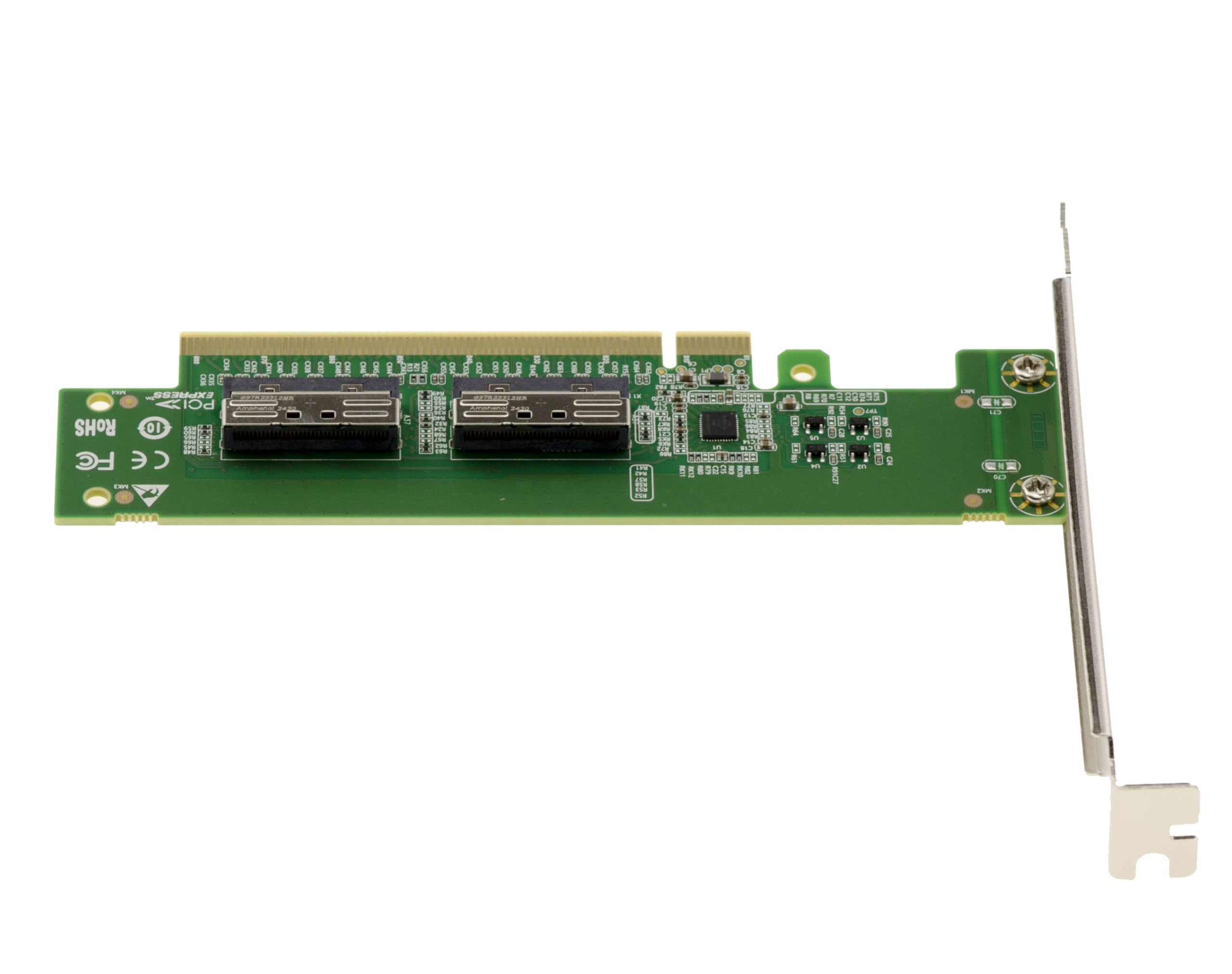 KALEA-INFORMATIQUE Adaptateur PCIe Gen5 2 Ports MCIO 8i | Adaptateur PCIe Gen5 vers double MCIO 8i