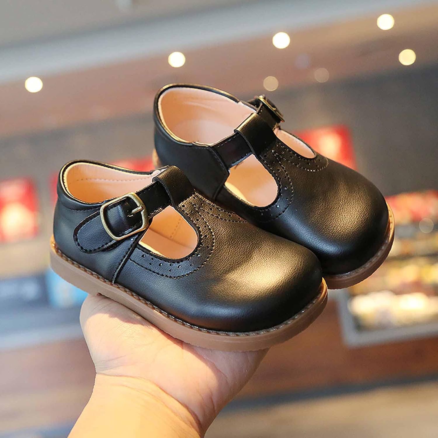Girls Mary Jane 2026 T Strap Dress Shoes School Uniform Oxford Brogue Leather Flat Toddler Kids Comfortable Footwear