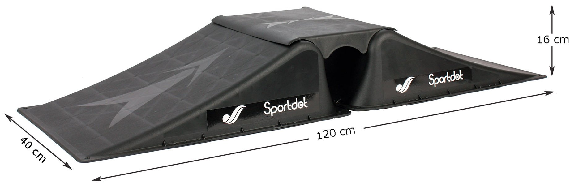 Rampe De Saut 4 Voies Selltex - 188x122 Cm, Pour VTT, BMX, Skate, Rollers, Charge Max 85 Kg