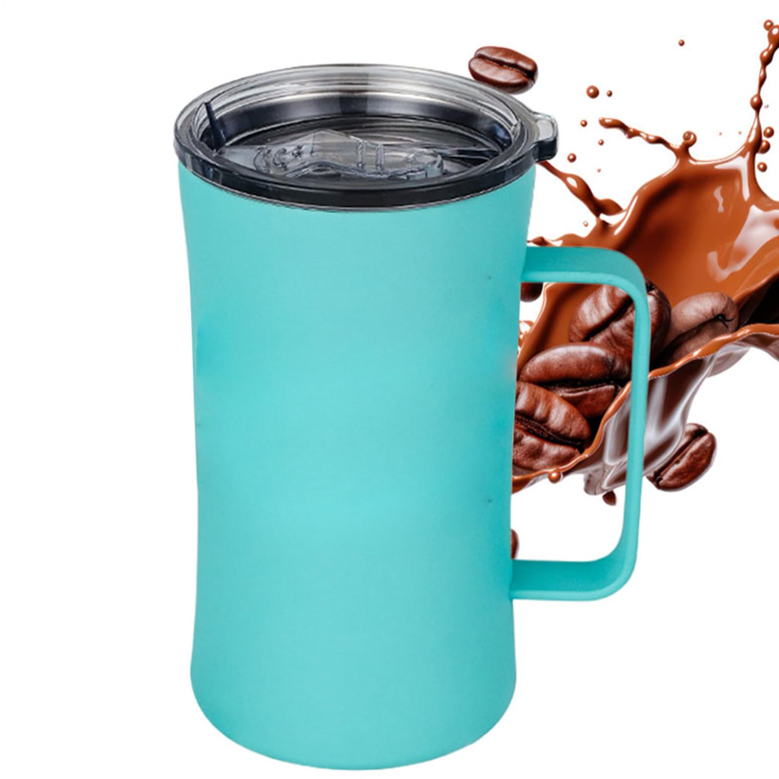 Petit gobelet avec poignée 600 ml, bouteille étanche avec couvercle pour voyage
