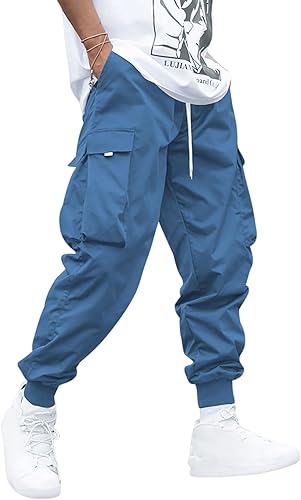 ZAFUL Pantalones cargo Techwear con solapa y bolsillo para hombre, pantalones deportivos elásticos y casuales