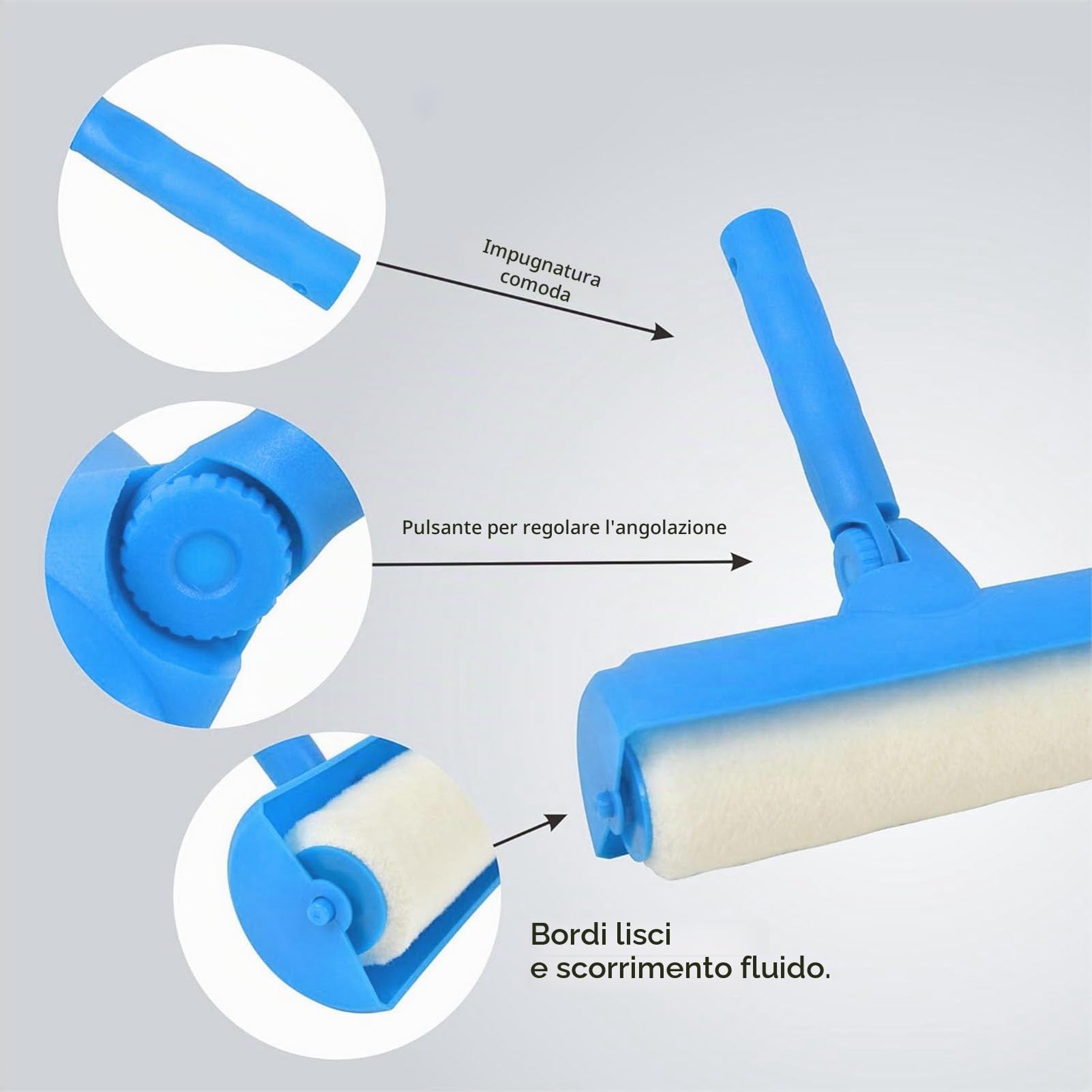 Rullo di Vernice a Soffitto da 10 Pollici con Scudo, Rullo di Vernice Lunghi per Vernice Antimpillaggio Regolabile per Pareti e Soffitti Interni