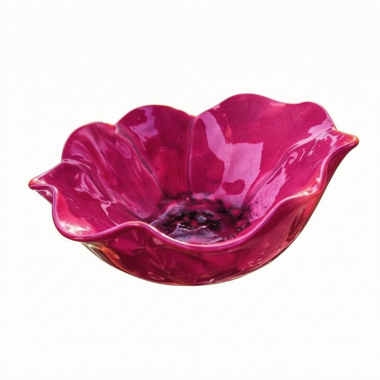 VSTORA Handmade Flower Bowl Stake Glossy Finish Metal Flower Stake Outdoor Garden Decor Slim, Rose-picture-14