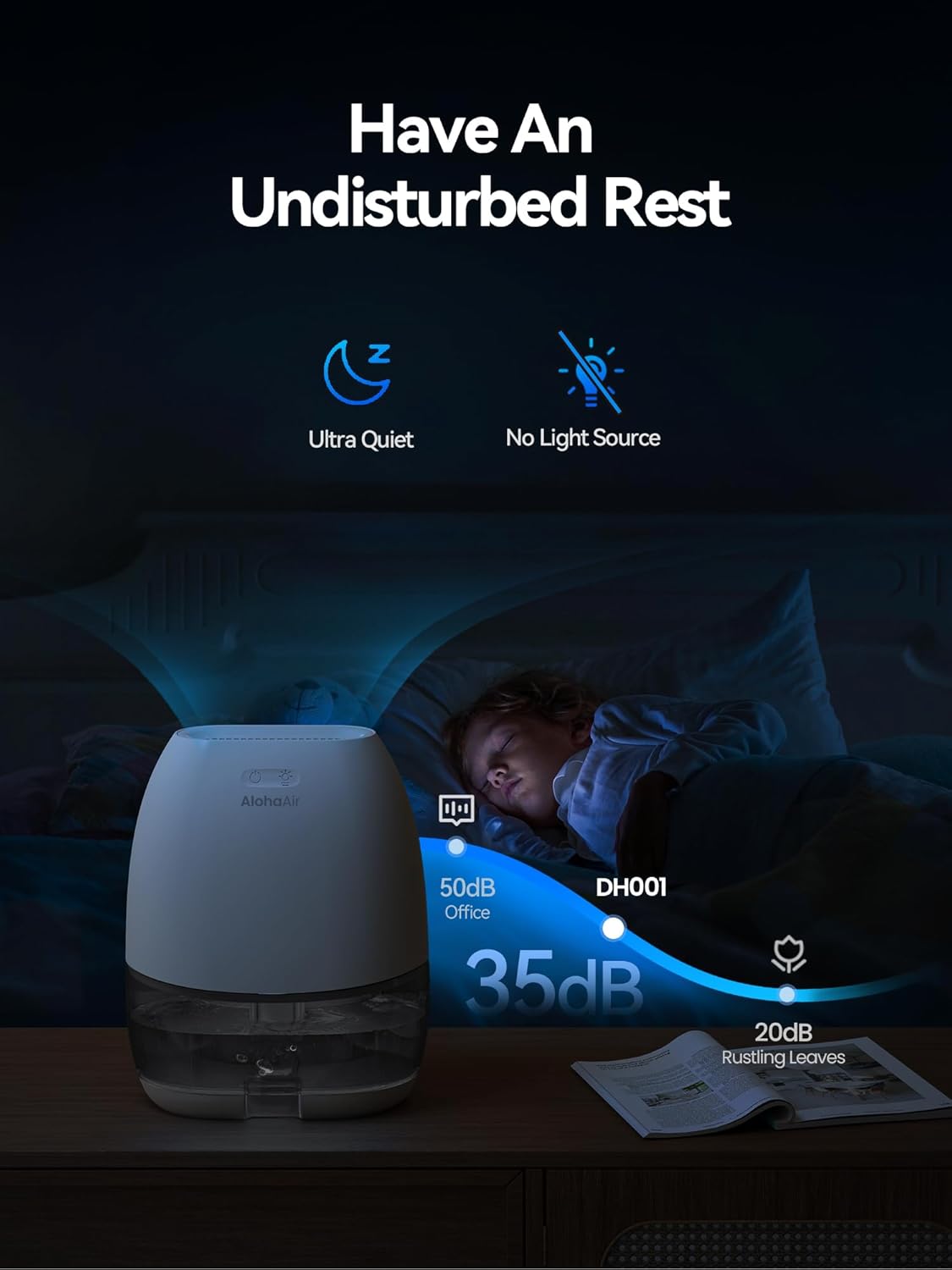 34 OZ Small Dehumidifiers for Bathroom, Room, Home (Grey)